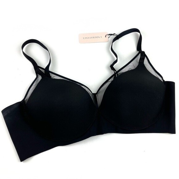 Understance Wireless Demi Cup Mesh Trim Black Padded Bra size 36B - Picture 1 of 5